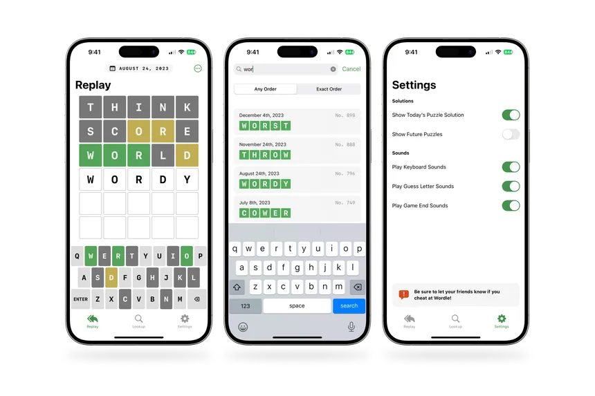 The Wordled app recreating Wordle gameplay across Apple platforms.